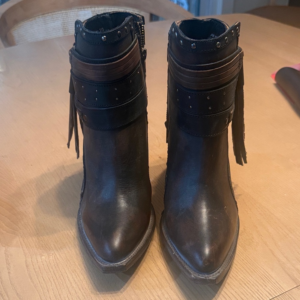 Freebird Black and Brown Julius Booties